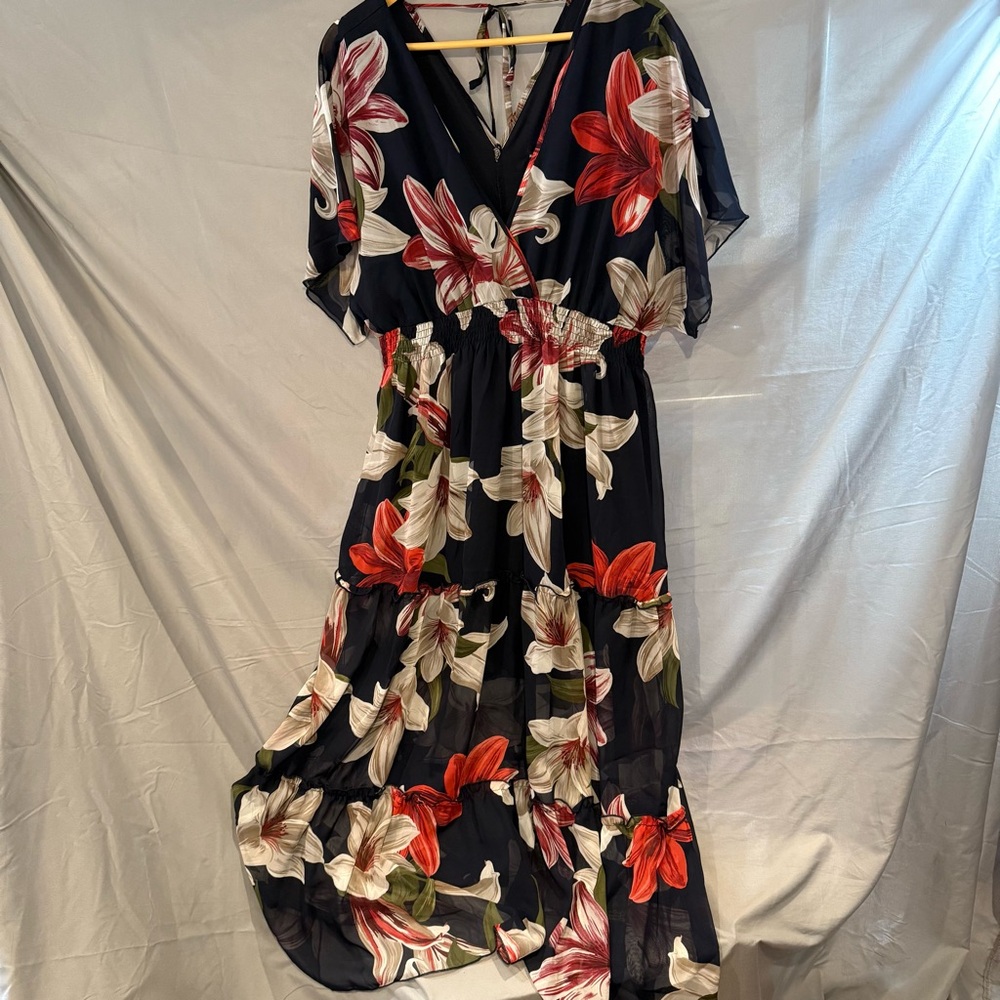 Kate and Lily Womens Floral Print Dress 18w B-neck maxi new never worn